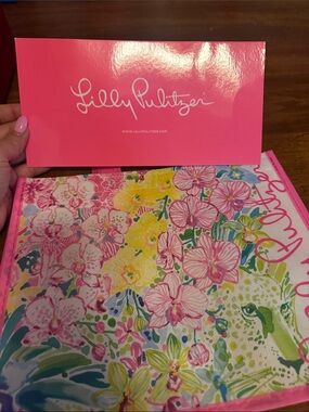 Lilly Pulitzer Pink, Yellow & Green Floral gift bag